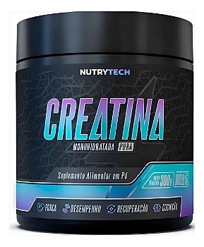 Creatina Pura Monohidratada Nutrytech Em Pó 300g Para Treino Sem Sabor