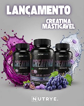 Creatina Monohidratada Mastigável Sabor Uva 90 Comprimidos Nutrytech