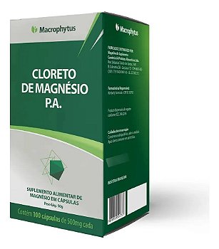 Cloreto De Magnésio Pa 100 Cápsulas Sem Sabor Sem Sabor