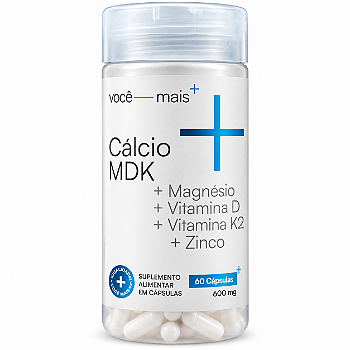 Cálcio MDK + Magnésio + Vitaminas D e K2 + Zinco 60 Cápsulas