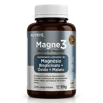 Magne3 Magnesio Bisglicinato + Oxido + Malato 90 Comprimidos - Nutrye