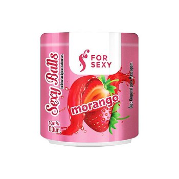FORSEXY MORANGO - BOLINHAS COMESTÍVEIS - 3UN.