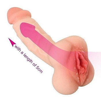 2 em 1 Capa peniana e Masturbador com formato de vagina em cyber skin