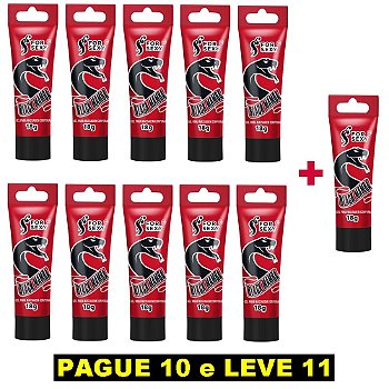 FORSEXY BLACK MAMBA - GEL EXCITANTE 3 EM 1 (VIBRA, ESQUENTA E ESFRIA) - 18G - KIT COM 11 UNIDADES