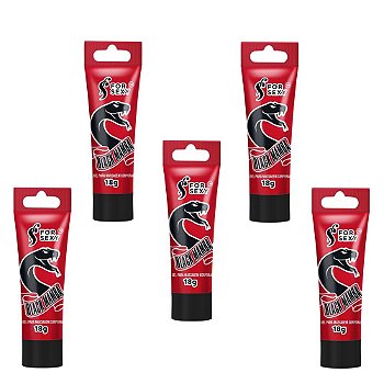 FORSEXY BLACK MAMBA - GEL EXCITANTE 3 EM 1 (VIBRA, ESQUENTA E ESFRIA) - 18G - KIT COM 05 UNIDADES