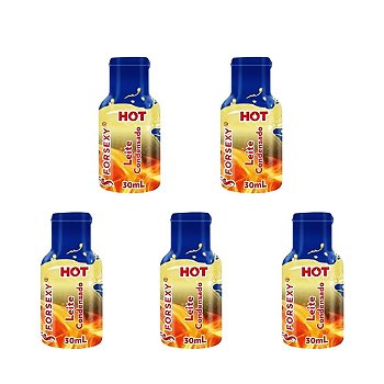 FORSEXY GEL HOT COMESTÍVEL - LEITE CONDENSADO - 30ML - KIT COM 05 UNIDADES
