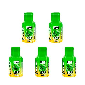 FORSEXY GEL HOT COMESTÍVEL - MENTA - 30ML - KIT COM 05 UNIDADES