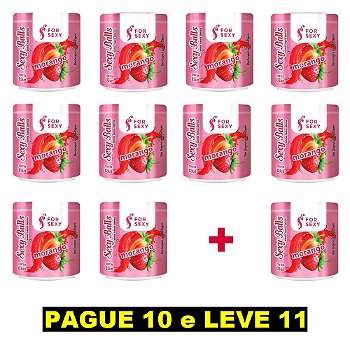 FORSEXY MORANGO - BOLINHAS COMESTÍVEIS - 3UN - KIT COM 11 UNIDADES