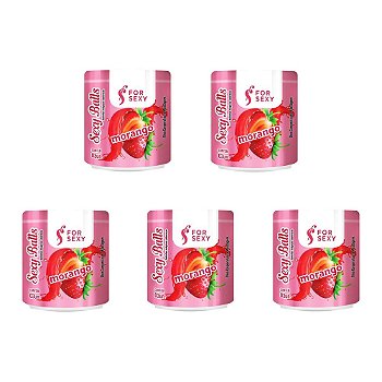 FORSEXY MORANGO - BOLINHAS COMESTÍVEIS - 3UN - KIT COM 05 UNIDADES
