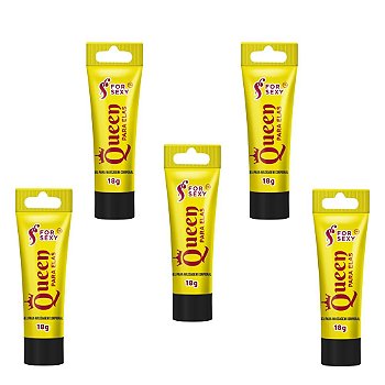 FORSEXY QUEEN - GEL EXCITANTE 3 EM 1 (ESQUENTA, AROMATIZA E VIBRA) - 18G - KIT COM 05 UNIDADES