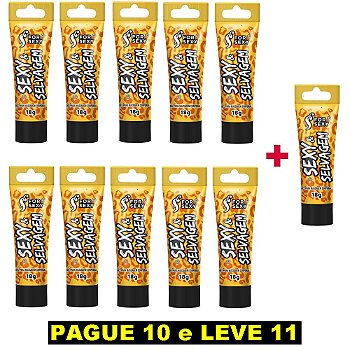 FORSEXY SEXY & SELVAGEM - GEL EXCITANTE 4 EM 1 (ESQUENTA, AROMATIZA, VIBRA E ESFRIA) - 18G - KIT COM 11 UNIDADES