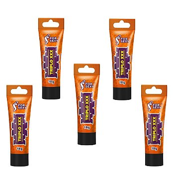 FORSEXY TRIPLO X - GEL EXCITANTE 3 EM 1 (VIBRA, ESFRIA E ESQUENTA) - 18G - KIT COM 05 UNIDADES