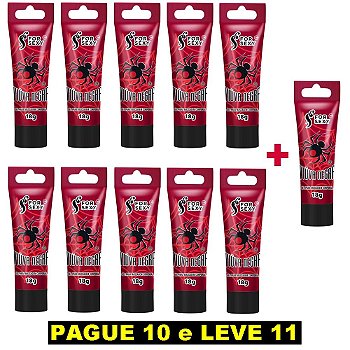 FORSEXY VIÚVA NEGRA - GEL EXCITANTE 4 EM 1 (EXCITA, VIBRA, ESFRIA, ESQUENTA) - 18G - KIT COM 11 UNIDADES
