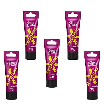 FORSEXY X SENSATIONS - GEL PARA SEXO ANAL - 10 SENSAÇÕES EM 1 - 18G - KIT COM 05 UNIDADES
