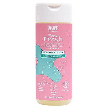 INTT FEEL FRESH - SABONETE ÍNTIMO E CORPORAL COM AROMA DE MORANGO - 100ML