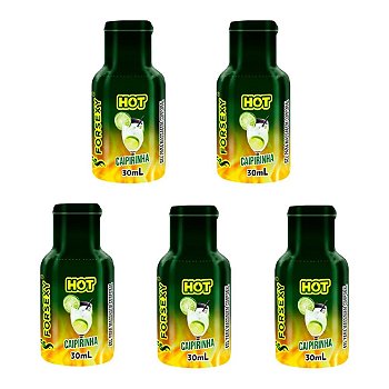 FORSEXY GEL HOT COMESTÍVEL - CAIPIRINHA - 30ML - KIT COM 05 UNIDADES