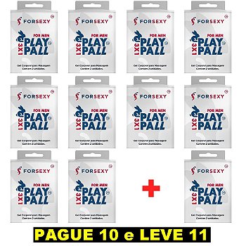 FORSEXY PLAY PALL - EXCITANTE MASCULINO PROVOCADOR DE EREÇÃO - SACHÊ - 2UN - KIT COM 11 UNIDADES