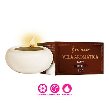 FORSEXY VELA AROMÁTICA BEIJÁVEL - SABOR AMARULA