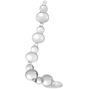 ANAL BEADS TRANSPARENT - PLUG ANAL GRANDE SILICONE TRANSPARENTE ESCALONADO COM VENTOSA - 45CM