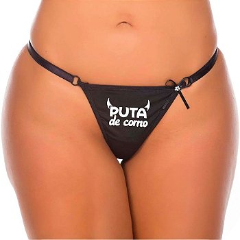 calcinha fio dental de frase - puta de corno