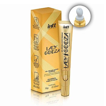 INTT LADY GOOZA - 2 EM 1 VIBRADOR QUE SOLTA GEL EXCITANTE ATIVADOR DE ORGASMO - 15G
