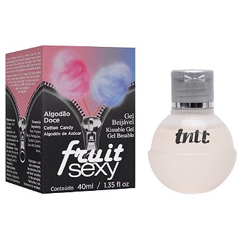 INTT FRUIT - GEL SEXO ORAL COMESTÍVEL COM FUNÇÃO DE AQUECER AROMA ALGODÃO DOCE