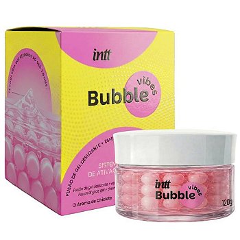 Intt Bubble Vibes - Gel 3 Em 1 Desliza Vibra Aquece - aroma chiclete - 120G