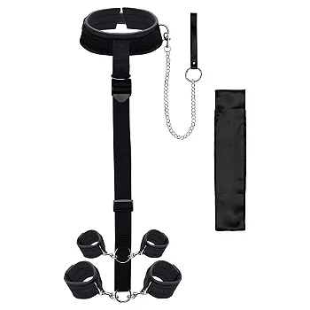 Kit Sado Bdsm Bondage - coleira com algema e venda