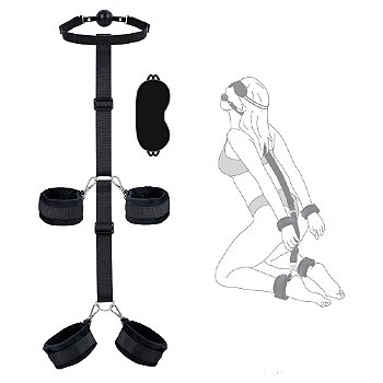 Kit sado bondage - algema amarras venda mordaça