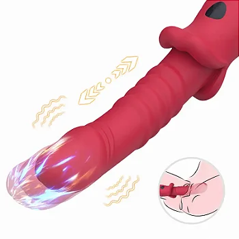 Tongue Finger Thrusting Dildo Vibrator for Women - vibrador ponto G em formato glande com vai e vem