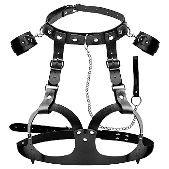 Kit bdsm bondage harness com restritor