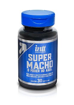 INTT SUPER MACHO - SUPLEMENTO MULTIVITAMÍNICO POTENCIALIZADOR MASCULINO COM PODER DO AZUL - 30 CÁPSULAS