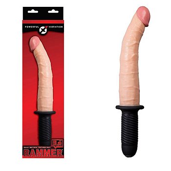 NANMA RAMMER - PRÓTESE REALISTA EM SILICONE COM GLANDE DEFINIDA, VEIAS, BASE PARA APOIO E 10 MODOS DE VIBRAÇÕES - 25 X 5 CM