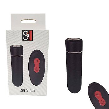 S-HANDE SEED RCT - CÁPSULA VIBRATÓRIA RECARREGÁVEL COM CONTROLE REMOTO SEM FIO EM SILICONE COM CERTIFICAÇÃO IPX7 À PROVA DE ÁGUA E 9 MODOS DE VIBRAÇÕES - 7 X 1,8 CM