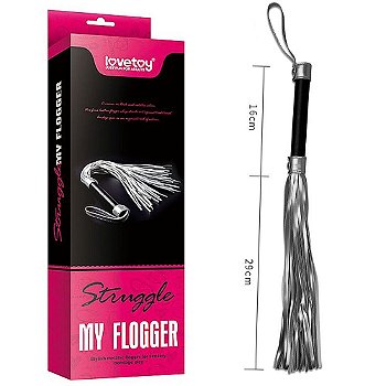 LOVETOY MY FLOGGER - CHICOTE DE LUXO COM TIRAS EM COURO SINTÉTICO