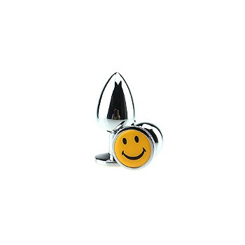 PLUG ANAL EMOJI SMILE SORRISO AÇO INOX MÉDIO - 8,4 X 3,5 CM