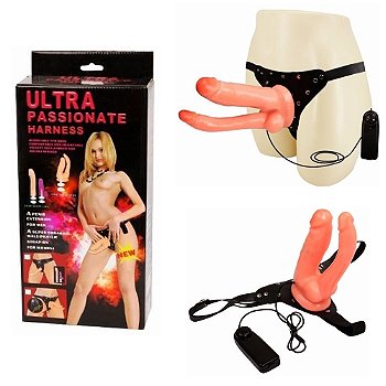 BAILE ULTRA PASSIONATE HARNESS - CINTA PARA DUPLA PENETRAÇÃO COM VIBRADOR