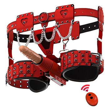STRAP ON X4 CINTA PENIANA RECARREGÁVEL COM PRÓTESE ARTICULÁVEL COM MOVIMENTO VAI E VEM - COM CONTROLE REMOTO