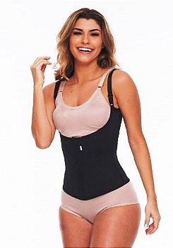 Corselet Modelador Preto Alta Compressão 8 Barbatanas Biobela 1646