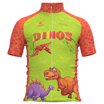 CAMISA CICLISMO INFANTIL SÓDBIKE, PROTEÇÃO SOLAR 20, ZIPER FULL, DINO