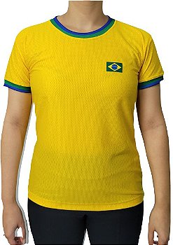 CAMISETA FEMININA BRASIL DRY CASUAL