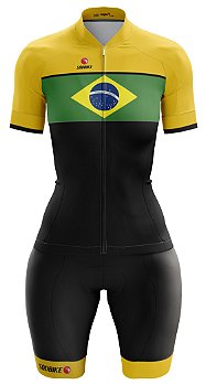 MACAQUINHO CICLISMO FEMININO SÓDBIKE, FORRO GEL E ESPUMA MISTO BRASIL