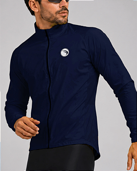 CORTA VENTO CICLISMO MASCULINO SÓDBIKE, 3 BOLSOS, ZIPER FULL, AZUL MARINHO