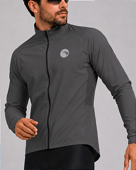CORTA VENTO CICLISMO MASCULINO SÓDBIKE, 3 BOLSOS, ZIPER FULL, Cinza