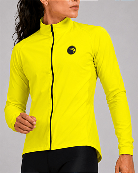 CORTA VENTO CICLISMO FEMININO SÓDBIKE, 3 BOLSOS, ZIPER FULL, AMARELO FLUOR