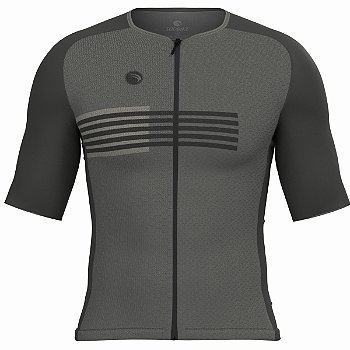 CAMISA CICLISMO UNISSEX PERFORMANCE SÓDBIKE, ZIPER FULL, CORTE LASER, CINZA