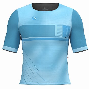 CAMISA CICLISMO UNISSEX BASIC SÓDBIKE, SEM ZIPER, CORTE LASER, CELESTE