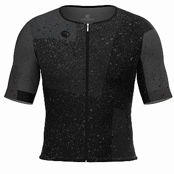 CAMISA CICLISMO UNISSEX SOFT SÓDBIKE, ZIPER FULL, CORTE LASER, PRETA