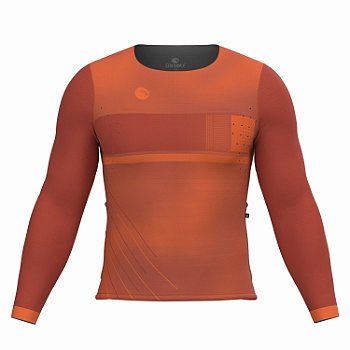 CAMISA CICLISMO UNISSEX BASIC SÓDBIKE, MANGA LONGA, SEM ZIPER, CORTE LASER, COBRE