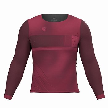 CAMISA CICLISMO UNISSEX BASIC SÓDBIKE, MANGA LONGA, SEM ZIPER, CORTE LASER, VINHO